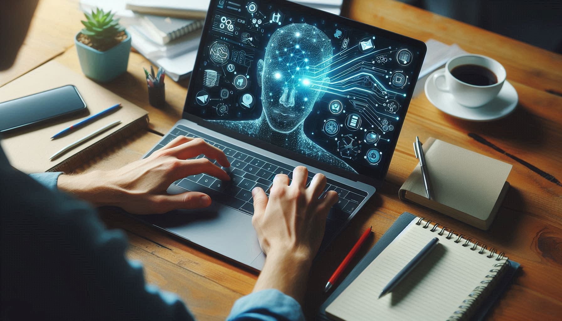 Mejorar la escritura y la productividad es ideal para estudiantes, escritores y profesionales que buscan mejorar su comunicación escrita sin esfuerzo. Foto generada con IA/Microsoft Designer